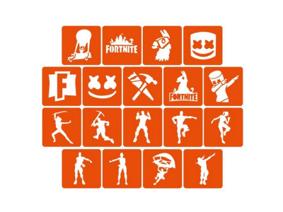 Набір трафаретів для біо-тату "Fortnite" Fortnite_5x5_18_1 Набір трафаретів для біо-тату "Fortnite" Fortnite_5x5_18_1
