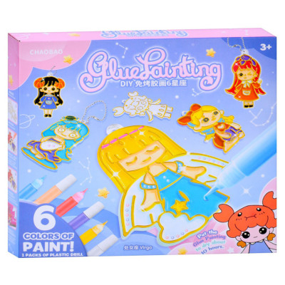 Дитячий набір для творчості "Підвіска-розмальовка" 7600-1-23-21-2123-4 ланцюжок фарби 6 кольорів