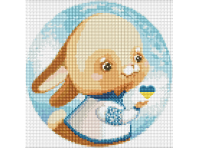 Алмазна мозаїка без підрамника "Зайчик" AMC7879 30х30см