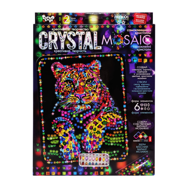 Креативна творчість "Crystal mosaic Леопард" CRM-02-03 6 форм елементів Креативна творчість "Crystal mosaic Леопард" CRM-02-03 6 форм елементів