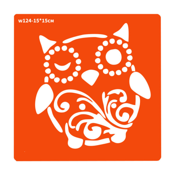 Трафарет для біо-тату Зимова сова w124-15*15см розмір 15х15см