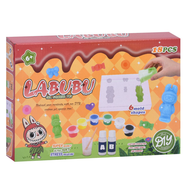Набір для створення фігурки-антистресу "Лабубу" NJ-12 6 молдів 18 предметів