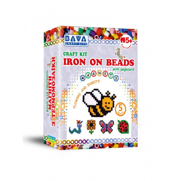 Дитячий набір для творчості. Магніти з термомозаїки "Квіти-комахи" TM-002 5 фігур Дитячий набір для творчості. Магніти з термомозаїки "Квіти-комахи" TM-002 5 фігур