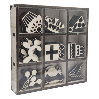 Набір фігурок для творчості "День народження" NF-DR деревяні 45 шт