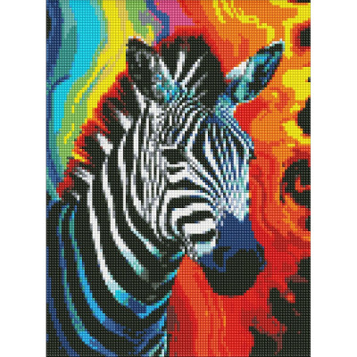 Алмазна мозаїка "Райдужна зебра" ©art_selena_ua AMO7864 30х40см