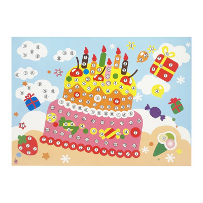 Дитяча мозаїка за номерами "Святковий торт" 13-126-20 5 кольорів