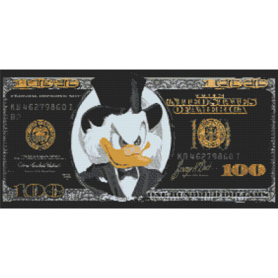 Алмазна мозаїка "Скрудж Макдак долар чорний" OD3287 40х80 см
