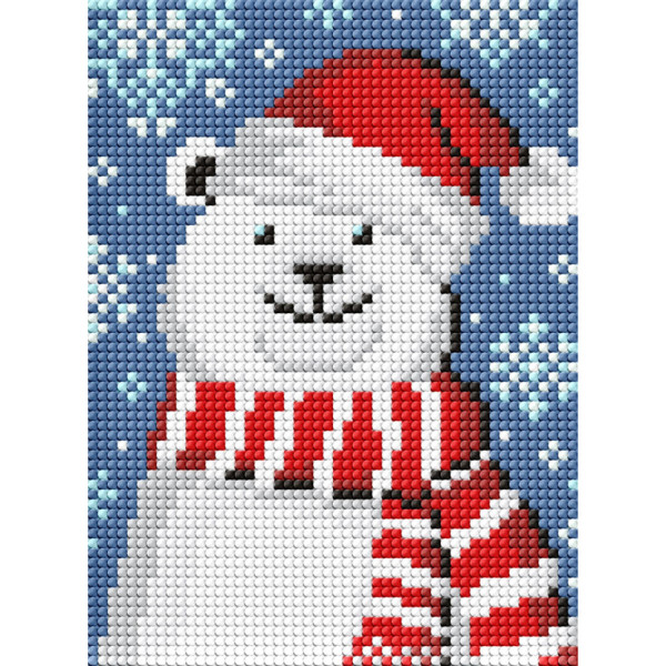 Алмазна мозаїка без підрамника для дітей "Полярний ведмедик" AMM1068 15х20 см