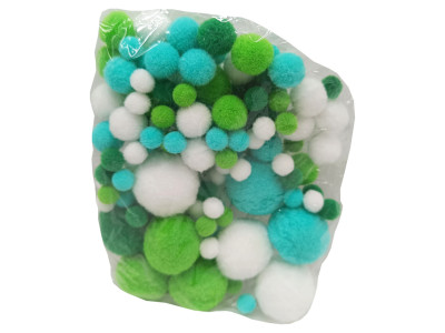 Декоративні помпони для творчості S-06_помпон 1-3 см 145-155 штук Декоративні помпони для творчості S-06_помпон 1-3 см 145-155 штук