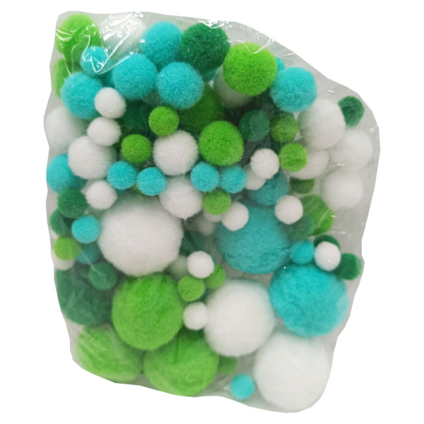 Декоративні помпони для творчості S-06_помпон 1-3 см 145-155 штук Декоративні помпони для творчості S-06_помпон 1-3 см 145-155 штук