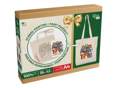 Набір для розфарбовування еко-сумки "Коти в шапках" N0003646