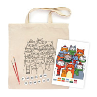 Набір для розфарбовування еко-сумки "Коти в шапках" N0003646 Набір для розфарбовування еко-сумки "Коти в шапках" N0003646
