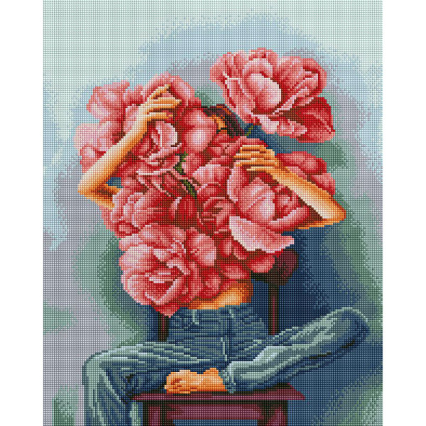 Алмазна мозаїка "Півонії в обіймах" ©Mykhailyshyna Daria DBS1073 Brushme 40х50 см