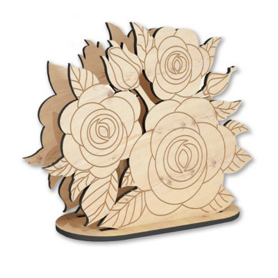 Деревяна серветниця для декору "Троянди" FDPO-298