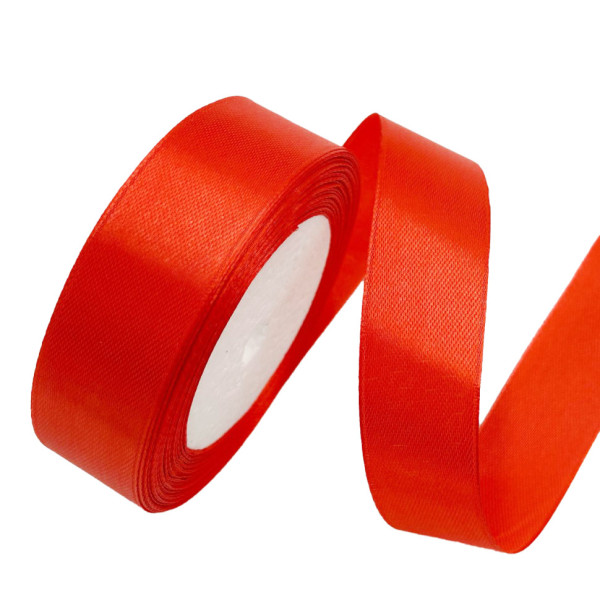 Атласна стрічка для рукоділля АБ-718 25 см x 23 м червоний