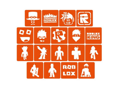 Набір трафаретів для біо-тату "Roblox" Roblox_5x5_18_1