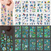Набір тимчасових татуювань "Стіч" stich-glow-tattoo-10 світяться 10 аркушів 12х7 см