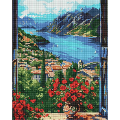 Алмазна мозаїка "Пристань у горах" ©art_selena_ua AMO8095 40х50 см