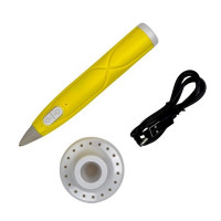 Набір для творчості 3D ручка AK 0011(Yellow) 17 см 9 трафаретів Набір для творчості 3D ручка AK 0011(Yellow) 17 см 9 трафаретів