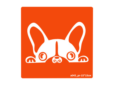 Трафарет для біо-тату Собачка a043-15*15см розмір 15х15см