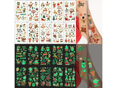 Набір тимчасових тату "Різдво №2" kids-tatto-set10-2-christmass що світяться 12 х 7 см Набір тимчасових тату "Різдво №2" kids-tatto-set10-2-christmass що світяться 12 х 7 см