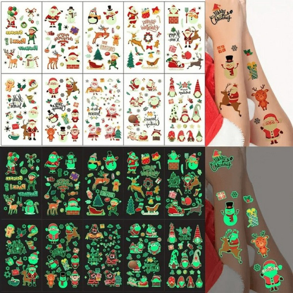 Набір тимчасових тату "Різдво №2" kids-tatto-set10-2-christmass що світяться 12 х 7 см Набір тимчасових тату "Різдво №2" kids-tatto-set10-2-christmass що світяться 12 х 7 см