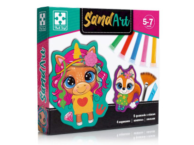 Набір для творчості "Sand Art Веселі друзі" VT4501-01 5 флаконів з піском