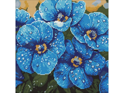Алмазна мозаїка "Фіалки в росі" ©art_selena_ua AMO8228 40х40 см