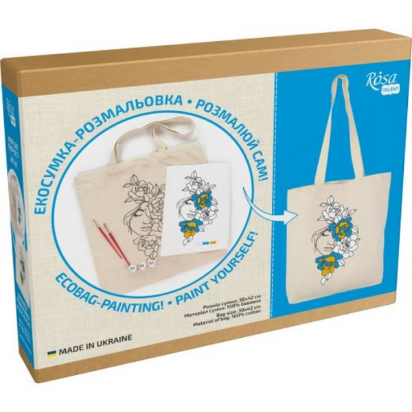 Набір для творчості екосумка-розмальовка "Квіти у волоссі" N0003621 38х42 см