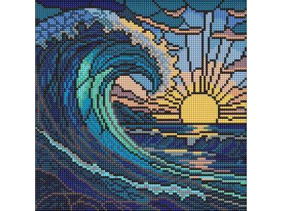 Алмазна мозаїка "Вітраж. Хвиля" ©art_selena_ua AMO8320 30х30 см