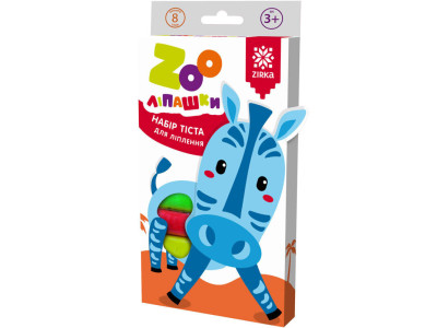 Тісто для ліплення ZOOлипашки "Зебра" ZIRKA 140212 (8 різнокольорових стиків по 35 г)