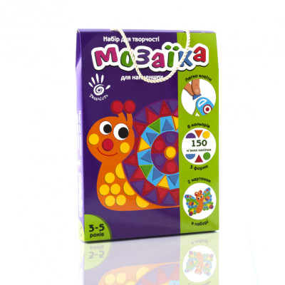 Набір для творчості "М'яка фігурна мозаїка. Равлик" VT4511-01 150 м'яких наклейок