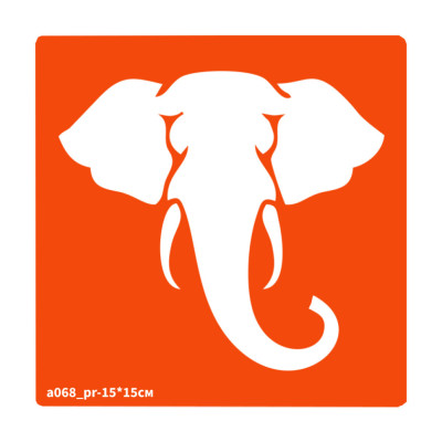 Трафарет для біо-тату Слоник a068_pr-15*15см розмір 15х15см