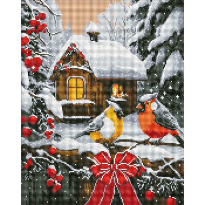 Алмазна мозаїка "Снігова казка" AMO7796 з АВ стразами 40х50 см