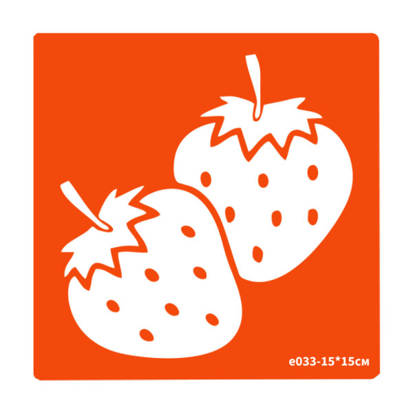 Трафарет для біо-тату Полуниця e033-15*15см розмір 15х15см