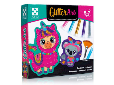 Набір для творчості "Glitter Art Блискучі звірята" VT4501-11 5 флаконів з гліттерами