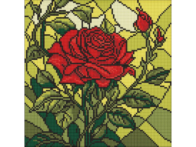 Алмазна мозаїка "Вітраж. Троянда" ©art_selena_ua AMO8321 30х30 см