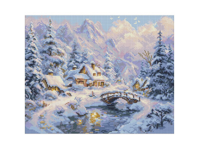 Алмазна мозаїка "Зимовий затишок серед гір" AMO20001 40х50 см Алмазна мозаїка "Зимовий затишок серед гір" AMO20001 40х50 см