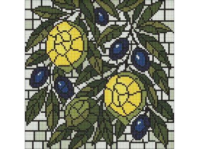 Алмазна мозаїка "Вітраж. Лимони" ©art_selena_ua AMO8349 30х30 см