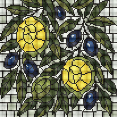 Алмазна мозаїка "Вітраж. Лимони" ©art_selena_ua AMO8349 30х30 см