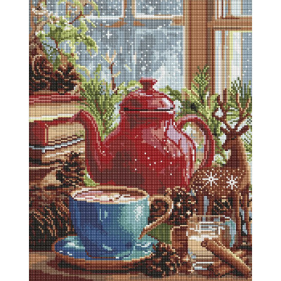 Алмазна мозаїка "Зимова атмосфера вдома" AMO20016 40х50 см