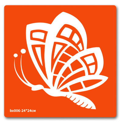 Трафарет для біо-тату Метелики bx006-24*24см розмір 24 х 24см