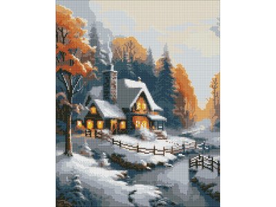 Алмазна мозаїка "Зимовий будиночок" ©art_selena_ua AMO7831 40х50см