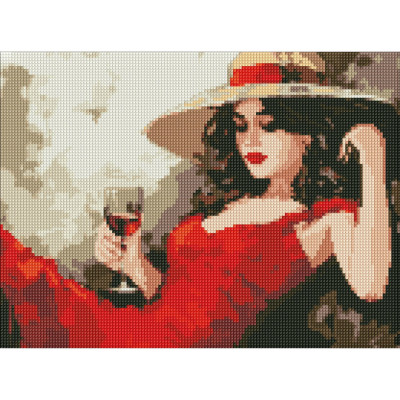 Алмазна мозаїка "Дівчина в капелюсі" AMO7891 30х40 см