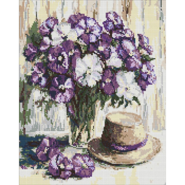 Алмазна мозаїка "Квітковий натюрморт" ©art_selena_ua AMO20174 40х50 см