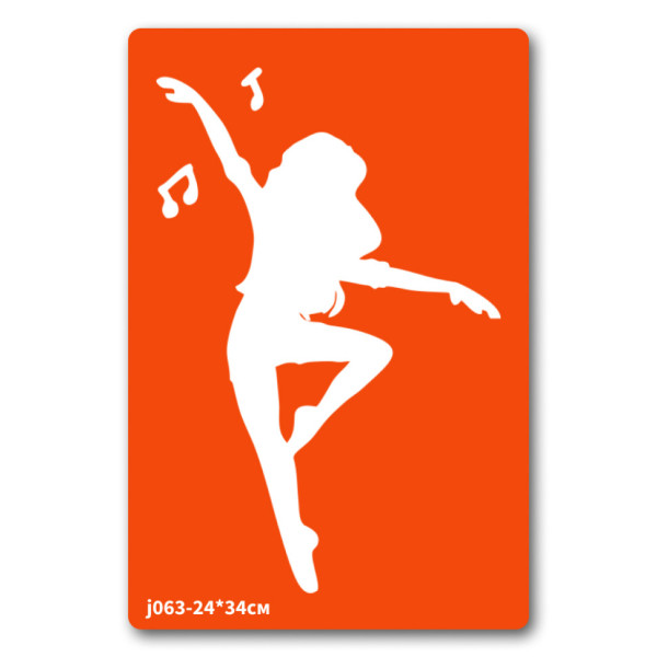 Трафарет для біо-тату Балет-2 j063-24*34см розмір 24 х 34см