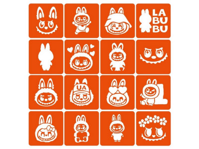 Набір трафаретів для біо-тату "Labubu" labubu _simple-16 Набір трафаретів для біо-тату "Labubu" labubu _simple-16