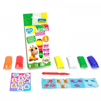 Набір тіста для ліплення "Aroma Assorted" ТМ Lovin 41178 6 кольорів по 35 г
