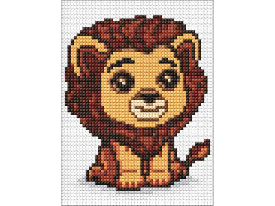 Алмазна мозаїка без підрамника для дітей "Цар тварин" AMM1024 15х20 см