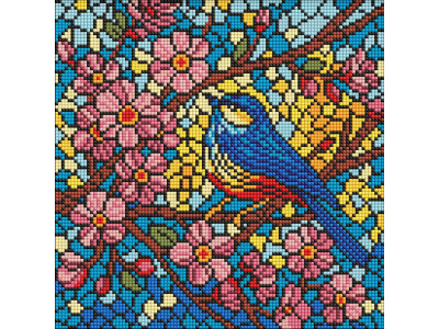 Алмазна мозаїка "Вітраж. Синиця" AMO8326 30х30 см
